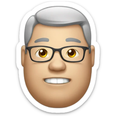 overweight man with gift sticker