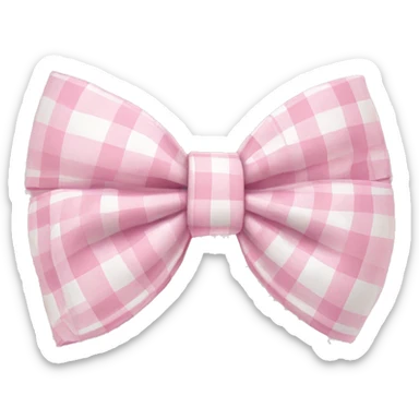 pastel pink plaid bow sticker