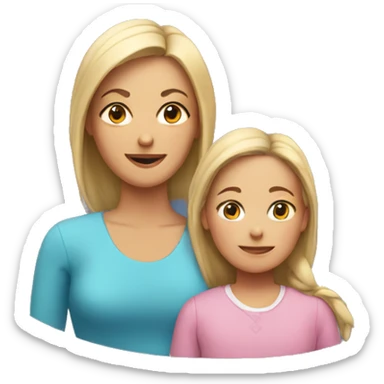 mom with a girl behind her sticker