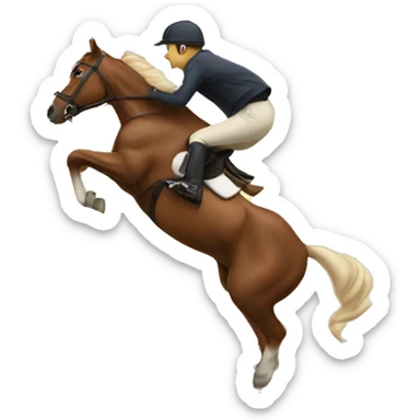 Horse jumping a fence sticker