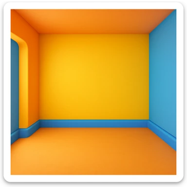 create an empty 3d cartoony room, make it emoji sticker