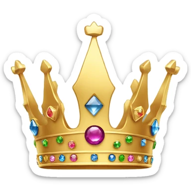 a golden crown with jewels on it. sticker