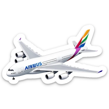 Airbus A380 - Airbus (Model Year: 2021) (Iconic colour: White with colorful tail) sticker