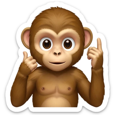 A A monkey, pulling the bottom of his eyelid down with one finger. sticker