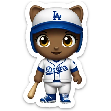 Hello kitty with dodgers jersey  sticker