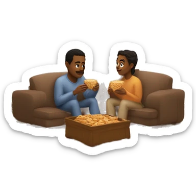 cozy indoor snack moment sticker