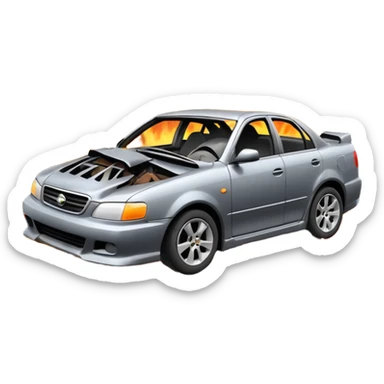 car crash sticker