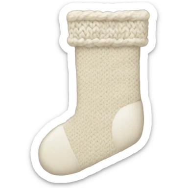 white and beige knit christmas stocking sticker