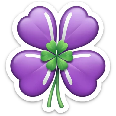 lucky white and purple sticker