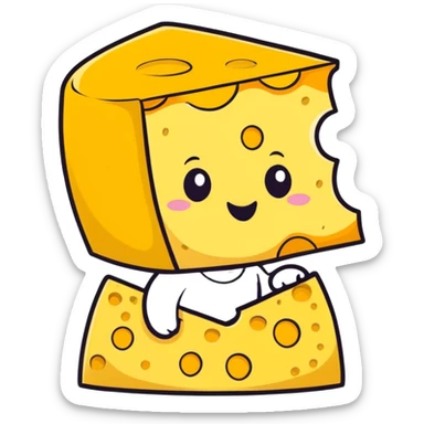 Toddle with cheese on his head  sticker