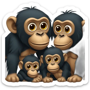 bonobo family sticker