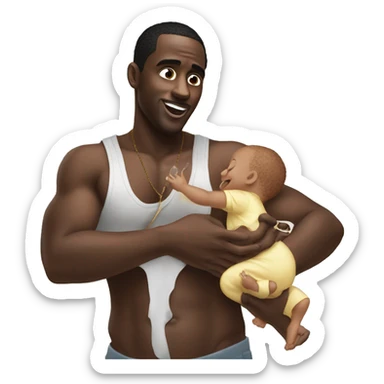 diddy holding baby oil  sticker