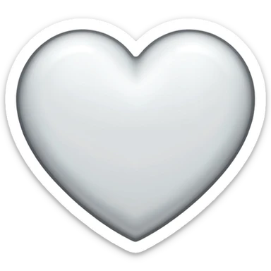 white heart with a silver outline sticker