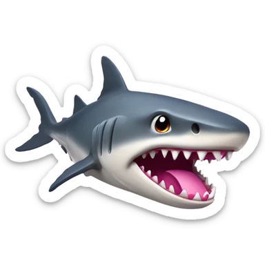 Tiburón con lazo rosa sticker