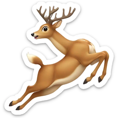 Deer jumping sticker