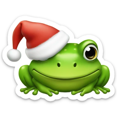 Santa hat on a frog sticker