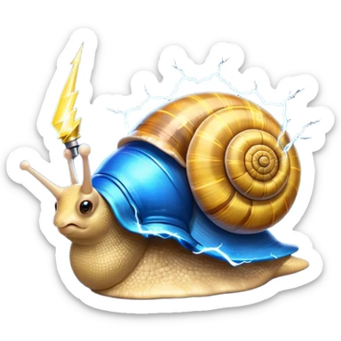 snail with electric sparks and a lightning-shaped shell emoji sticker