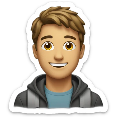 a student happy to have succeeded in his studies sticker