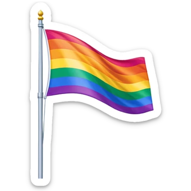 The gay flag on a flag pole sticker