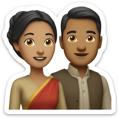 Vietnamese man and Bengali woman sticker