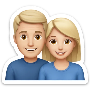 a person chatting up another person, one white male, one white woman sticker