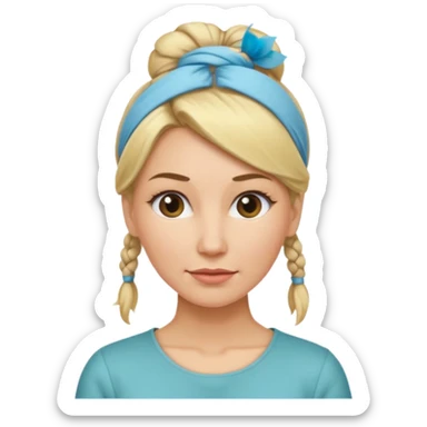 femme 35 ans blonde cheveux attachés sticker