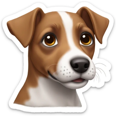 Brown jack russel puppy sticker