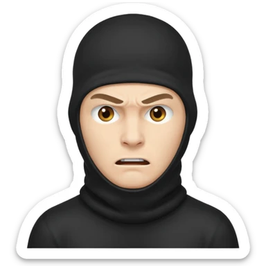 angry man in balaclava sticker