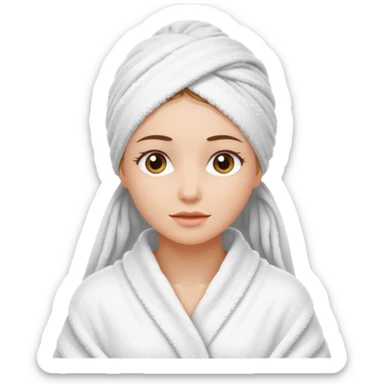 sacred clean girl with bath towels sticker