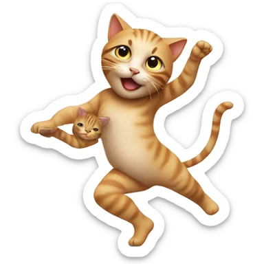 Baby & cat dancing  sticker