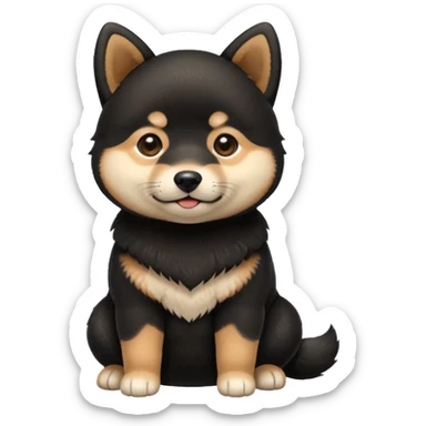 black shiba baby dog sticker