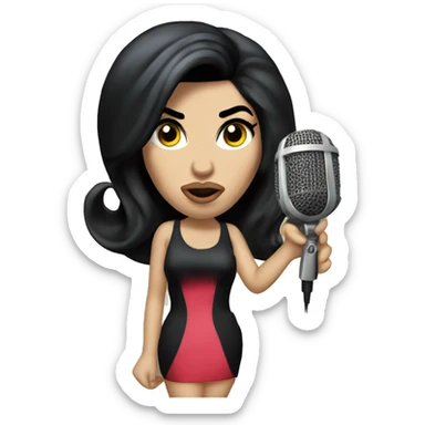 Amy winehouse with microphone sticker