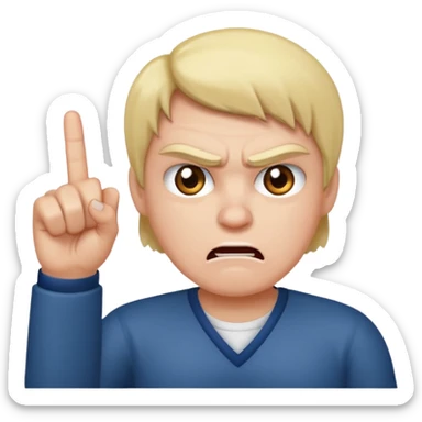 angry emoji and middle finger sticker