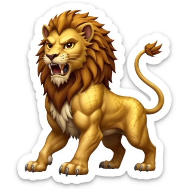 make a hyper realistic mythical lion creature with great detail sticker