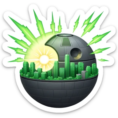 Death star firing at usa sticker