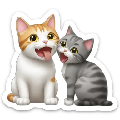cat licking cat sticker