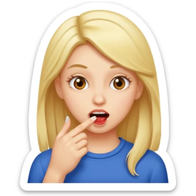 Una chicamordiendose la uña de la mano sticker