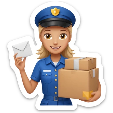 female delivery courier sticker
