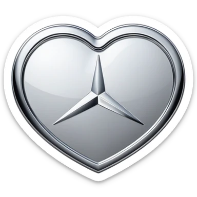 heart shaped Mercedes logo sticker