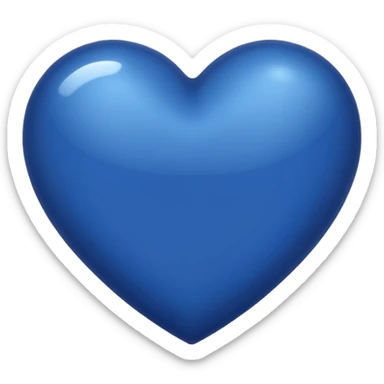 Small dark blue simple heart sticker