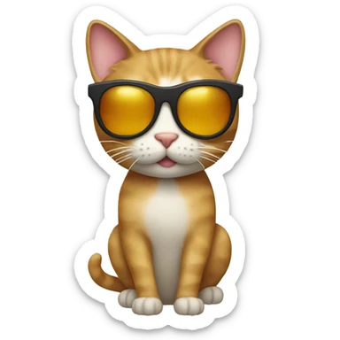 Cat with sunglasses sticker