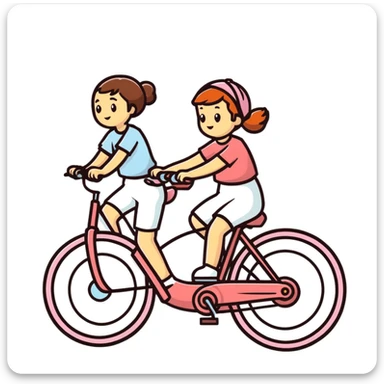 man and girl riding a bicycle together sticker