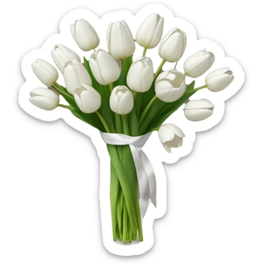 white tulip bouquet  sticker