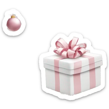 Light pink Christmas gifts under a white Christmas tree  sticker