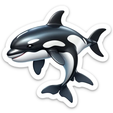 cybernetic metal orca sticker