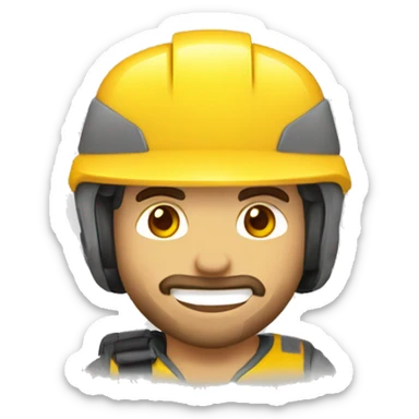 HOMBRE ALEGRE CON CASCO AMARILLO DE ABRERO sticker