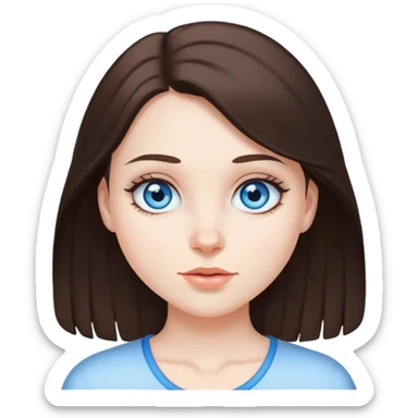 Brunette blue eyed white skinned girl sticker