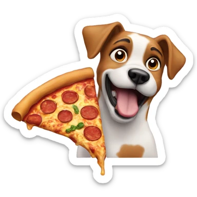 Dog eat pizza  sticker