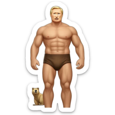 Vladimir Poutine shirtless rides a bear sticker