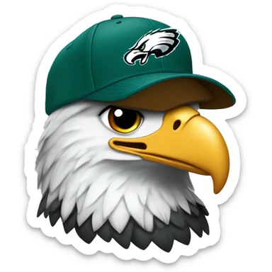 a eagle wearing a philadelphia eagles hat sticker